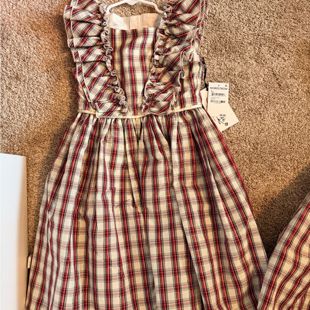 Pippa & Julie Red and White Plaid Ruffle Dress